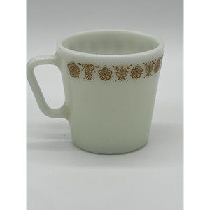 Vintage Butterfly Gold Pyrex 1410 Corning White Glass Mug Cup D Handle